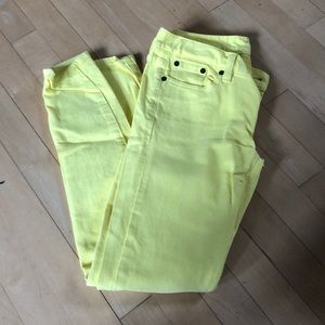J Crew Yellow Toothpick Jeans